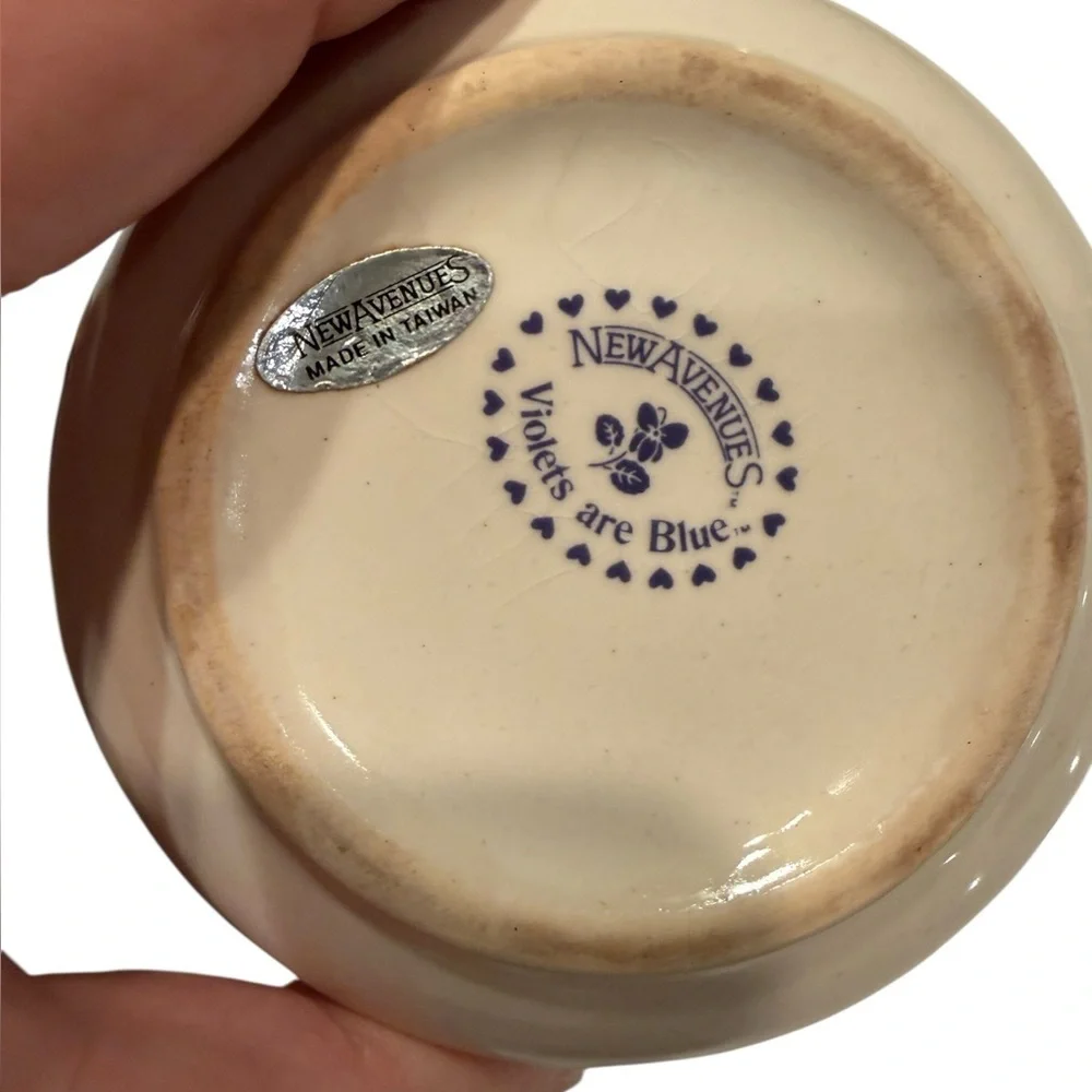 New Avenues “Violets are Blue”  Ceramic Creamer and Sugar Set Cottage Core 80’s